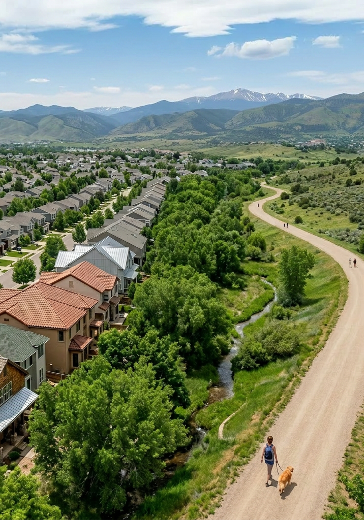 trails and homes in highlands ranch, colorado